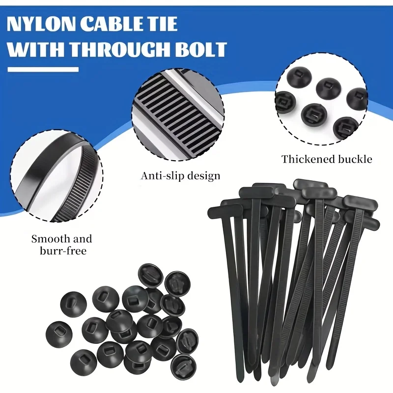 Nylon Cable Ties Auto Clips Fastener Self-Locking Buckle Fastening Clip Car Screw Fender Trunk Engine Guard Panel Tool Interior 5