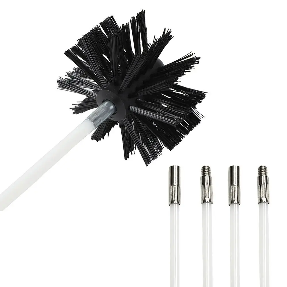 Long Handle Hexagonal Chimney Dryer Pipe Fireplace Inner Wall Chimney Brush Accessories Brush Head Cleaning Tool Cleaning Brush