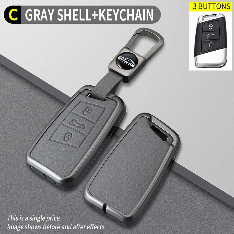 

Zinc Alloy Leather Car Key Case for Volkswagen Volkswagen Passat B8 Magotan Skoda Kodiaq Superb A7 Key Holder Car Key Case Case