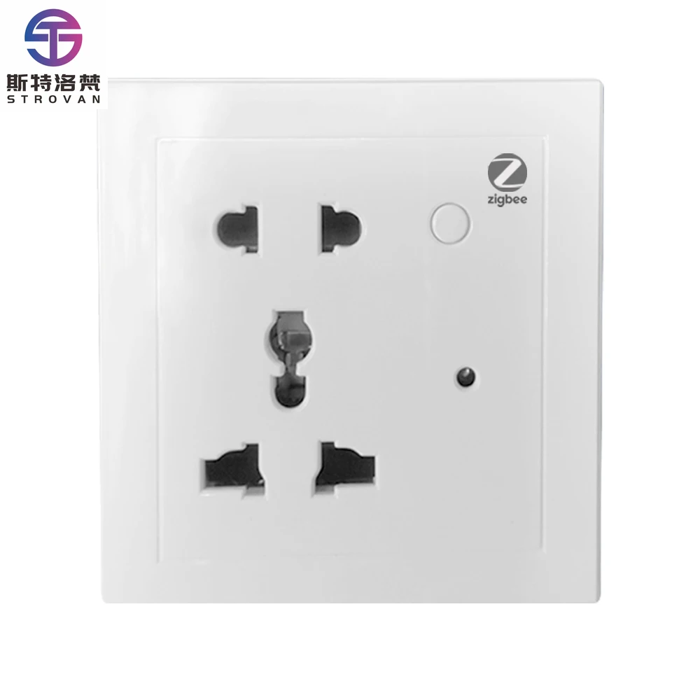 

STLF Custom Smart Home Universal Wall Plug Zigbee Tuya 13a Wifi Power Smart Socket with Alexa Ewelink Google Home Smart Socket