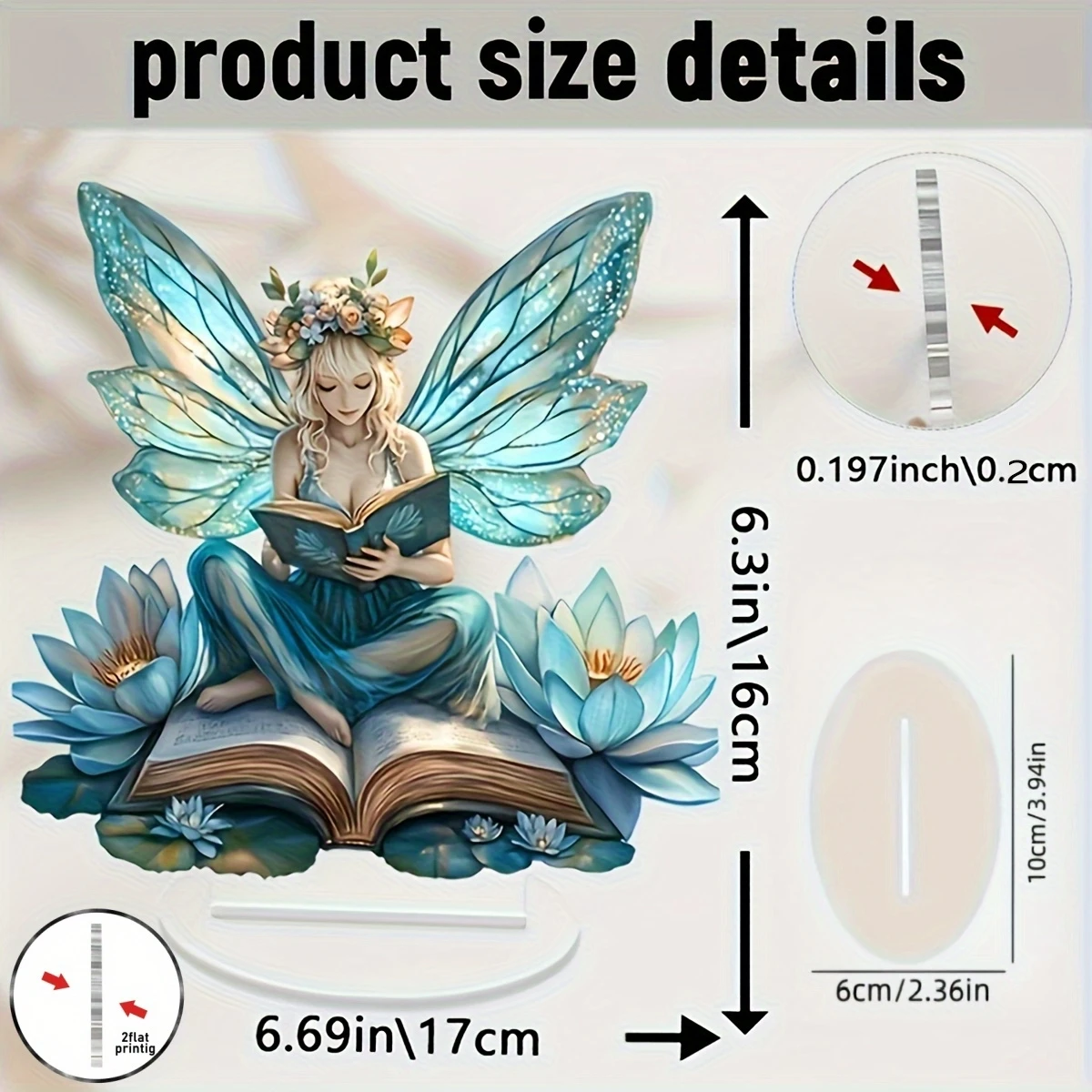 7 Zoll Acryl Märchen-Engel-Elfen-Ständer, Tischdekoration für Zuhause, Büro, Club, Café, Geburtstagsgeschenk für Freunde, Foto-Requisiten – Detail 3