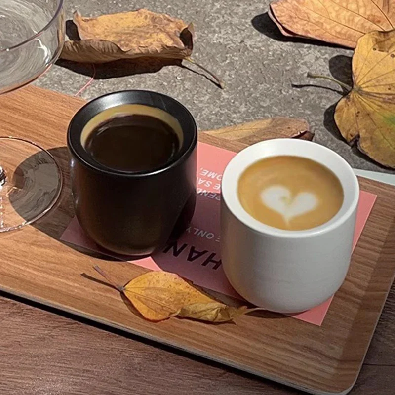 Thickened 100ml Ceramic Coffee Mug with Good Insulation Effect for Home Restaurant Tea Milk Use Black White Espresso Coffee
