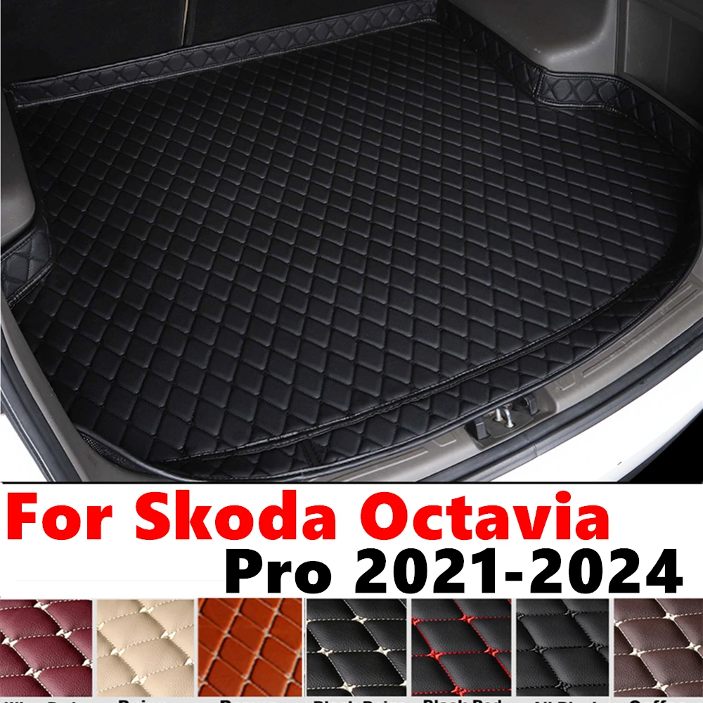 High Side Car trunk mat for Skoda Octavia 2024 2023 22 2021 XPE Rear Cargo Protect Cover Liner Tail Boot Tray luggage Pad Carpet