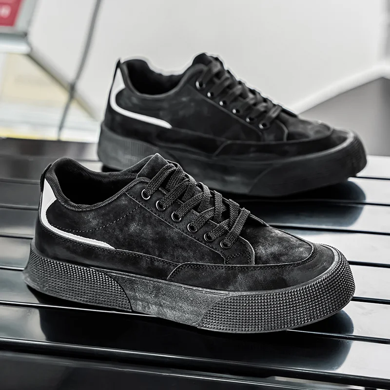 

Классические черные кроссовки, мужская обувь, осенние туфли на платформе, мужские повседневные кроссовки на шнуровке с низким вырезом, zapatillas informales