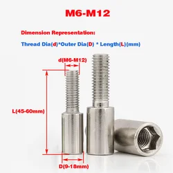 Long Tail Cylinder Pull Rod Nut / Nickel Plated Hexagon Socket Long Nut / Fastening Long Thread Nut