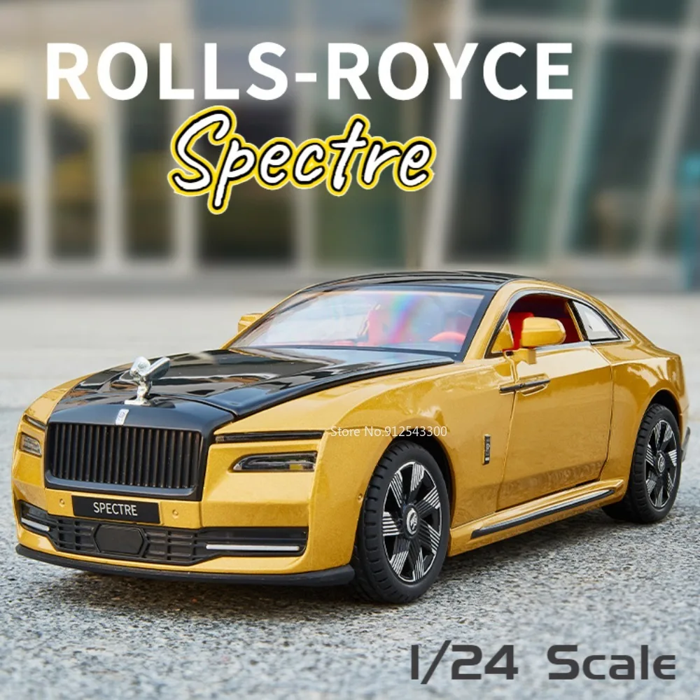 1/24 Rolls-Royce Spectre Toy Car Model Alloy Diecast with Sound Light Simulation Scale Pull Back Model Car Toys for Boys Gifts