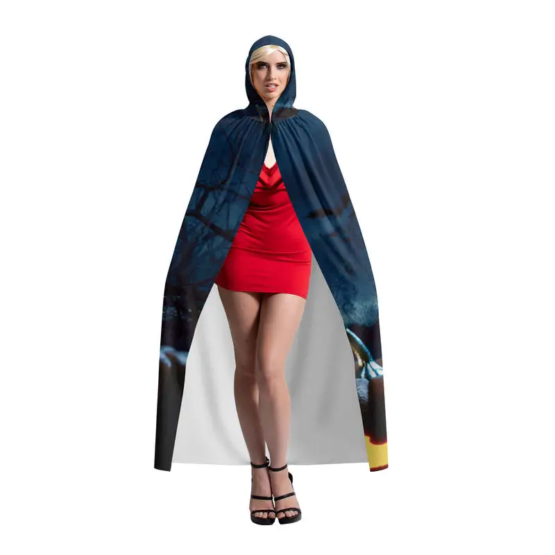 

Настраиваемая накидка с капюшоном — черно-белая забавная толстовка с полным принтом для Хэллоуина, косплея, маскарада ﻿