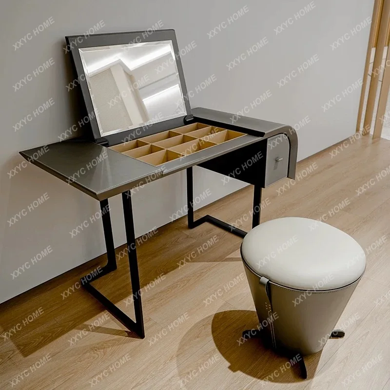 light luxury dresser with mirror mansion wooden creative orange modern luxury art makeup table