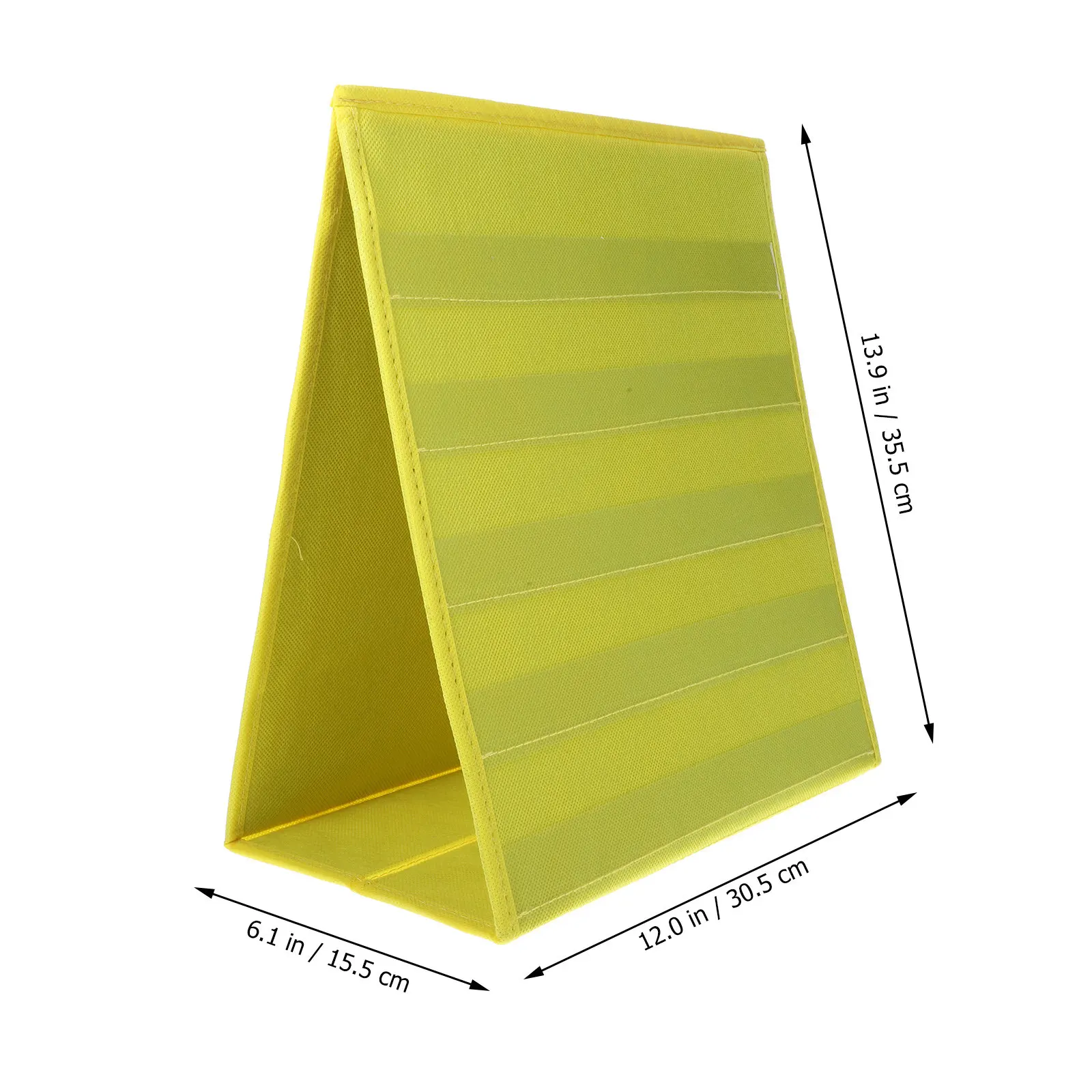 Non-Woven Fabric Desktop Pocket Chart Foldable Triangular Stand Double Sided Self-Standing Teaching Aid Display Classroom
