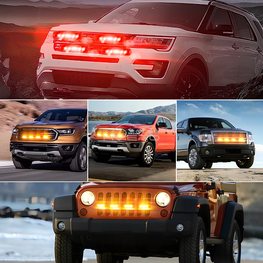 1pcs Truck Side Long Lamp Bars Auto Strobe Waterproof Ultra-thin Flash Light 12LED Multiple Color Car Signal Warning Bulb 12-24V