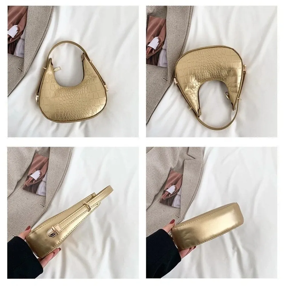 

Модная сумка через плечо из искусственной кожи, однотонная маленькая сумка-клатч, повседневная женская сумка подмышками