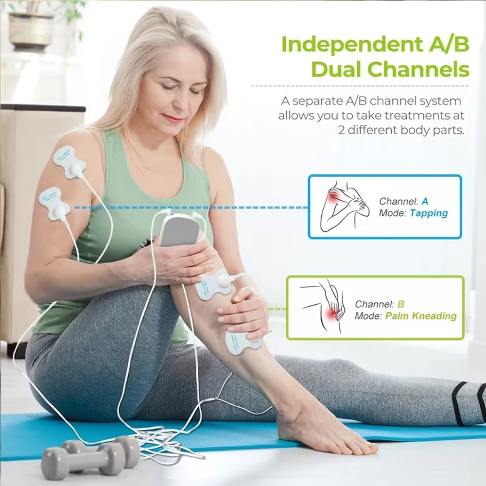 Portable Massage Tools Digital EMS TENS Machine Muscle Stimulator Dual Channel Electrotherapy Pain Relief Back Neck Massager