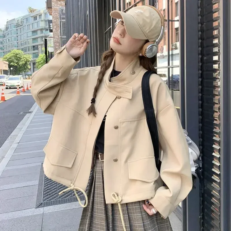 Female Baseball Aviator Coats Short Spring Autumn Women's Cargo Bomber Jackets New Products Youthful Korean Reviews Clothes Sale