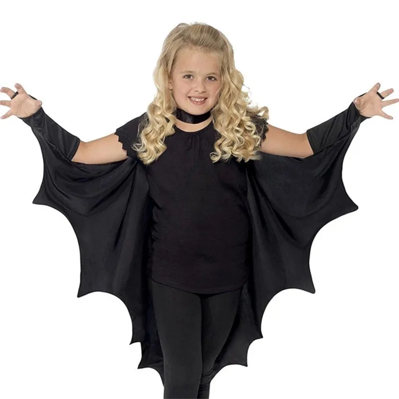

New Hot Sale Bat Sleeve Robe Halloween Cosplay Children's Performance Outfit Adult Children's Stage Costume Polyester Material
