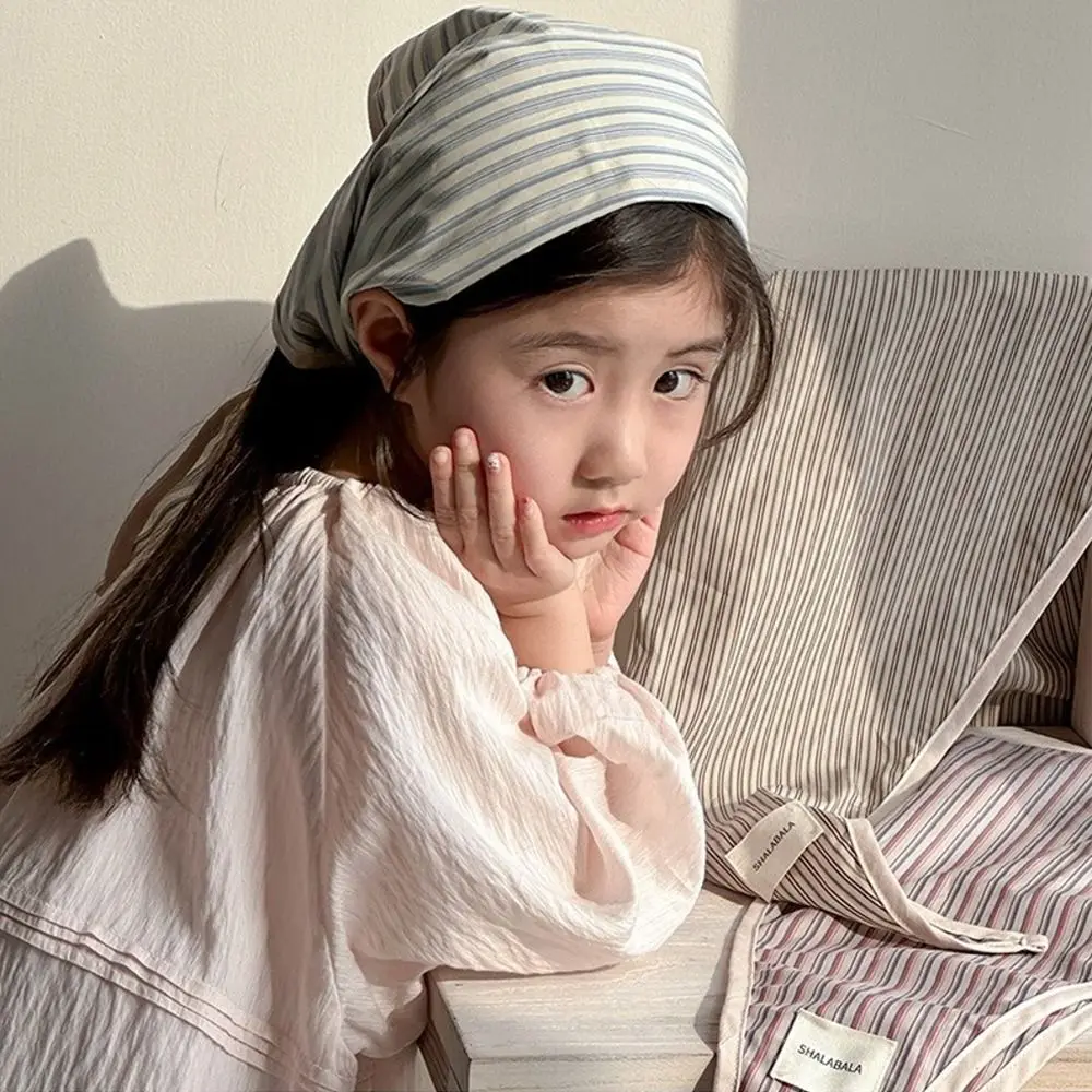 

Retro Korean Children's Scarf Plaid Striped Triangle Bandana Boys Girls Sweet Waist Scarf Kids