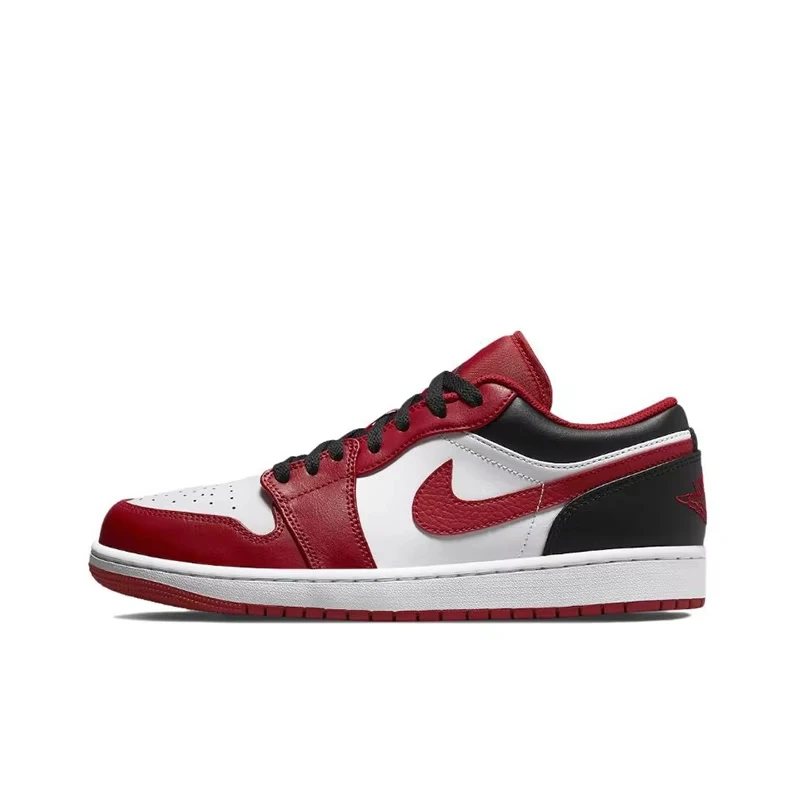 

Original Air Jordan 1 low "Red Anti-Slip Low Top Retro Basketball Shoes Men's Sneakers Red and White and Black 553558-610