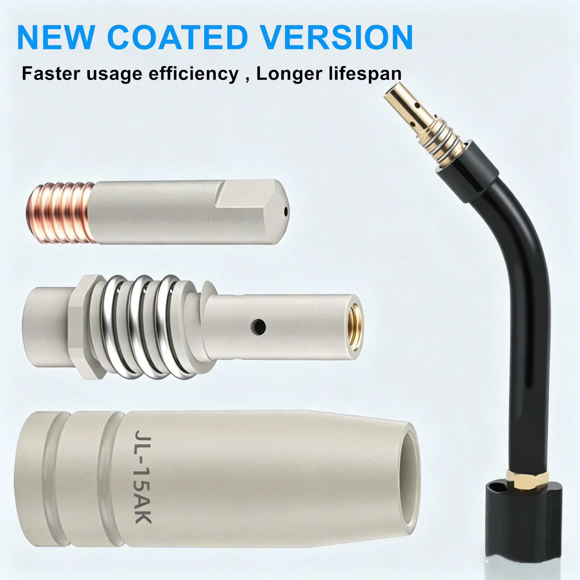 4PCS New Coating Protection Nozzle 15AK 0.8/1.0/1.2MM Gas Nozzle Tip MIG Welding Torche Welding Tool Parts Gas Protection Sleeve