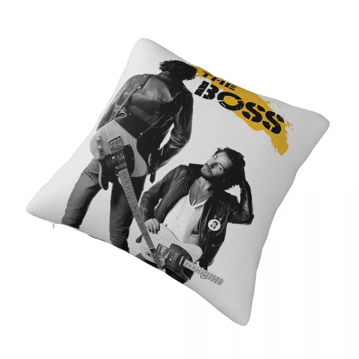 Vintage Boss Bruce Springsteens Musique Metal Heavy Pillowcase Merch Printed Cushion Cover Throw Pillow Cover Car Decor Square