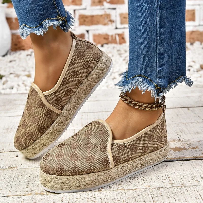 Espadrilles Womens Shoes Flat Stylish and Trendy Footwear for Fashion-Forward Females Loafers Casual Casual Slip-on Grass Woven