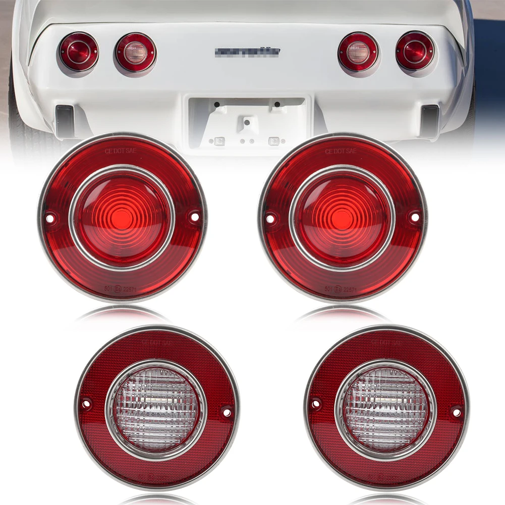 4 Uds para 1975 1976 1977 1978 1979 Chevrolet Corvette C3 luz trasera de parachoques luz de freno luz de respaldo luz de marcha atrás cubierta DRL