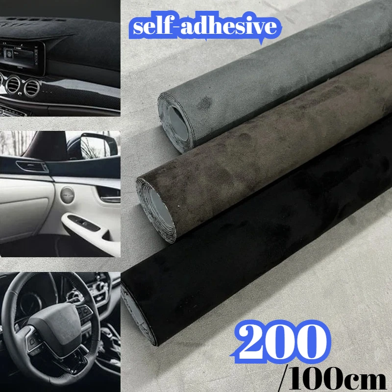 JIU Car Interior Modification with Suede Fabric Self-adhesive Suede Wrapping for Car Door Panel Work Trolley Roof Modification