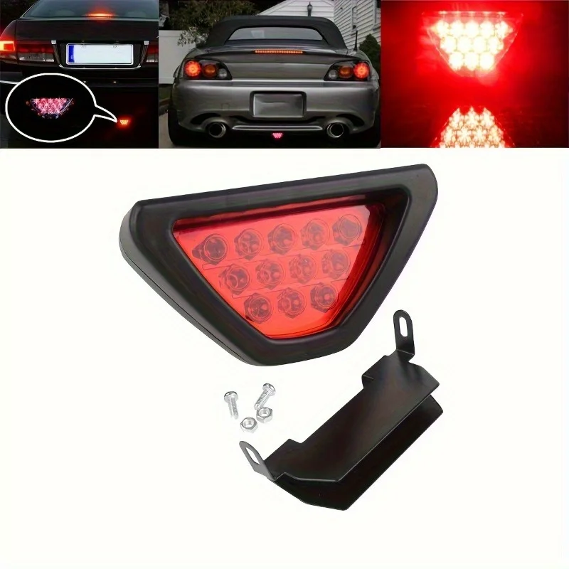 1pc 12V Car Rear Taillight, Car Triangle Light, Rear Brake Light, Universal Triangle Red Brake Light Fog Light Rear Taillight