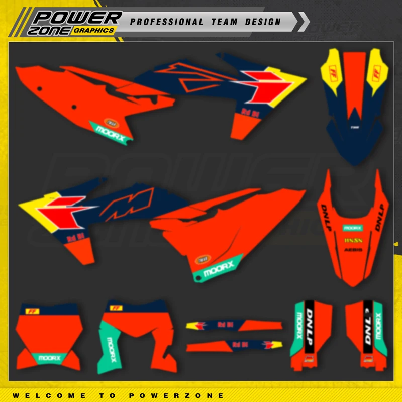 PowerZone Custom Team Graphics Decals For 3M Stickers Kit For KTM 23-25SXF 24-26 EXC Motorcycle  Stickers 043