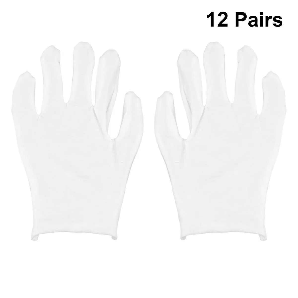 

12Pair Protective Work Gloves Cotton Lightweight Stretchy Safety Gloves for Industrial Gardening Cleaning Coin Inspection
