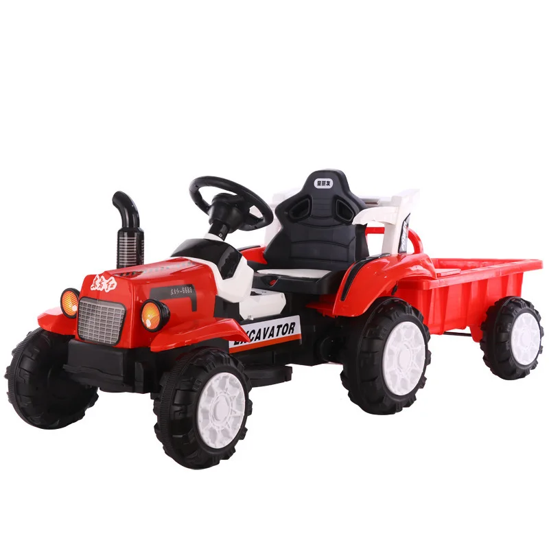 Children's Walk-behind Tractor Four-wheeled Electric Toy Car Sit with A Bucket To Increase The Child's Baby Agricultural Vehicle