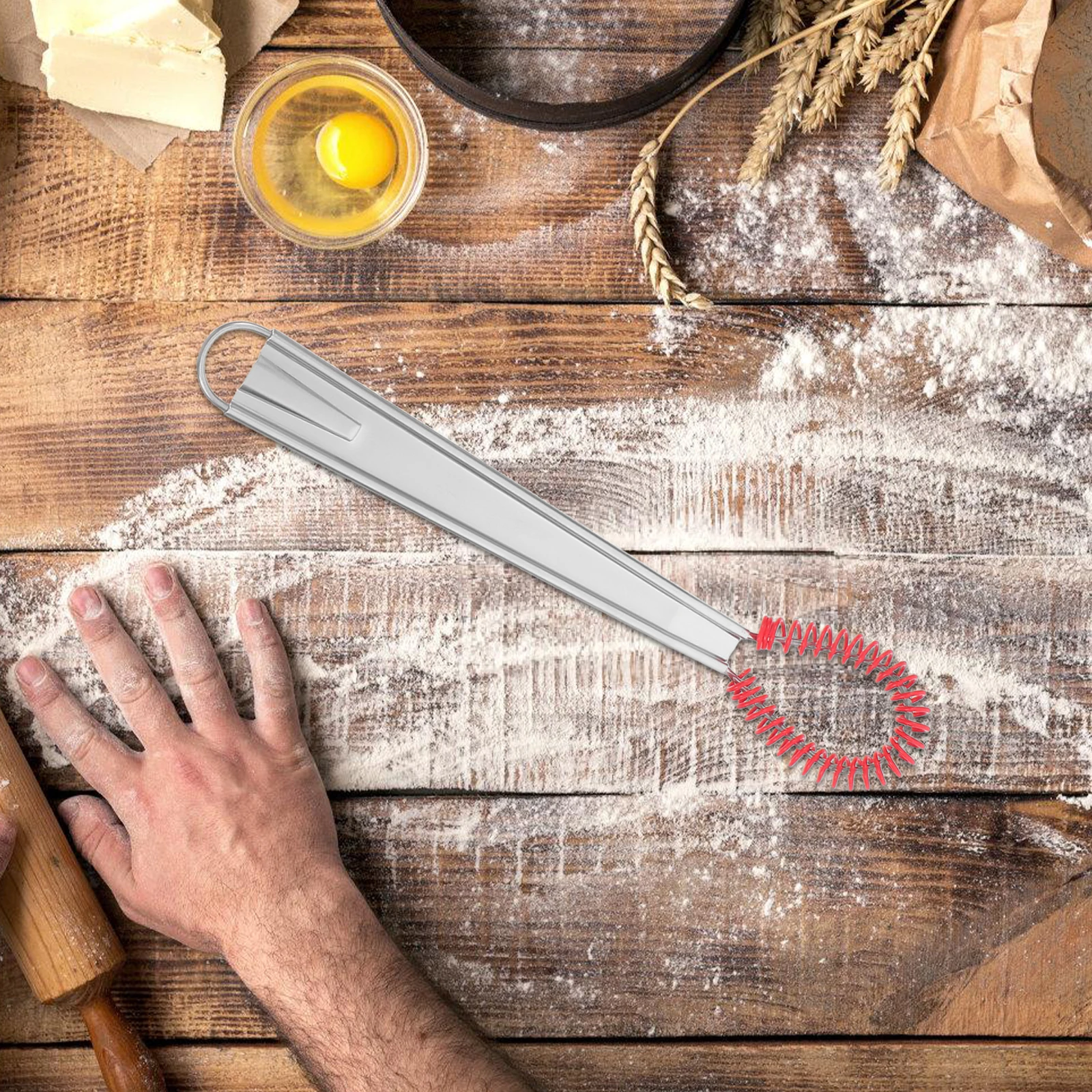 

2 Pcs Stainless Steel Stirrer Handheld Egg Whisks Mixer Blender Beater Manual Silica Tool Coffee