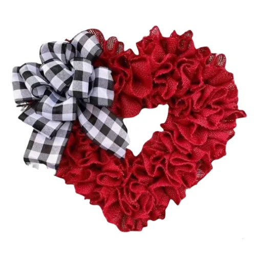 

Romantic Heart Wreath Fabric for Valentine Day For Wedding Party Door Wall Table Red Pink 35x37cm 30x30x5cm 40x40x5cm