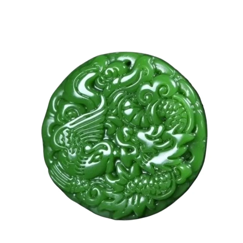 Dragon and Phoenix Pendant Spinach Dragon and Phoenix Chengxiang Pendant Men's and Women's Necklace