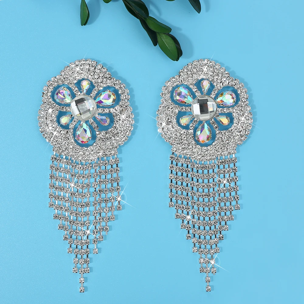 Women 1Pair Rhinestone Tassel Nipple Cover Bra Reusable Nipple Pasties Self Adhesive Sexy Breast Pad Lift Up Nipple Accessories