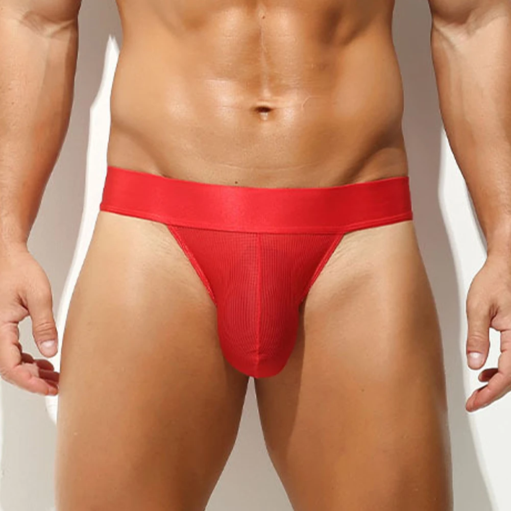 

Ideal For Intimate Evenings Green Mesh Low Rise Men's Transparent Sexy Briefs See Through Briefs Solid Color Style