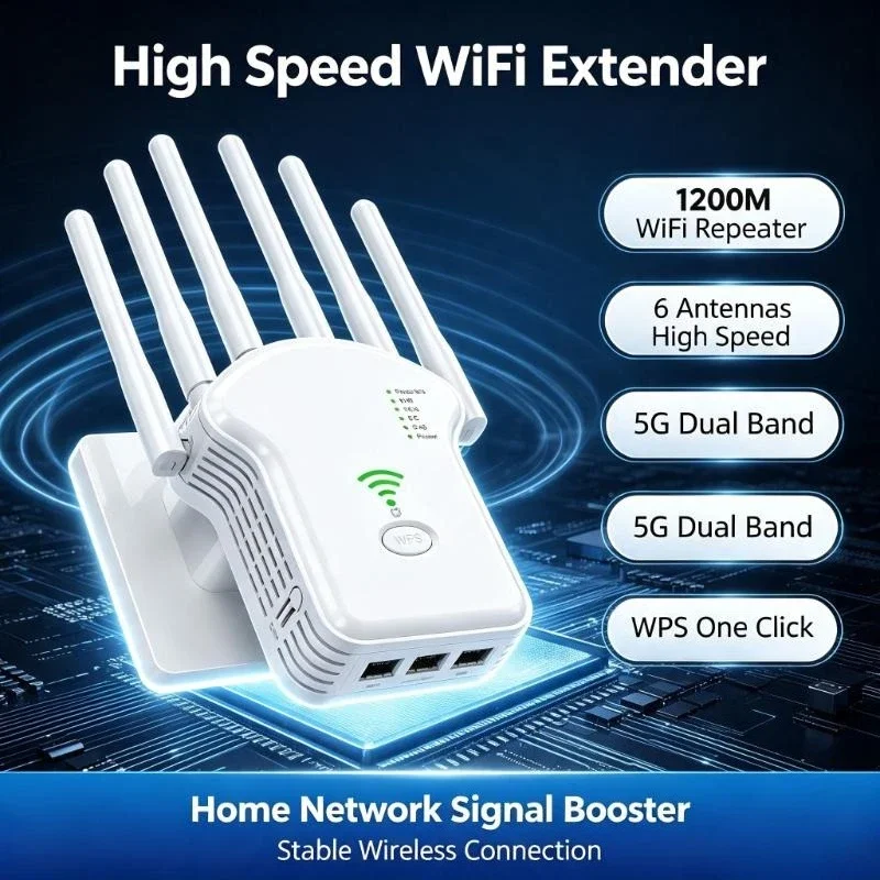 Dual Frequency Wifi Repeater Strengthens Wireless Transmission For Smooth Video Streaming And Household Online Office Use