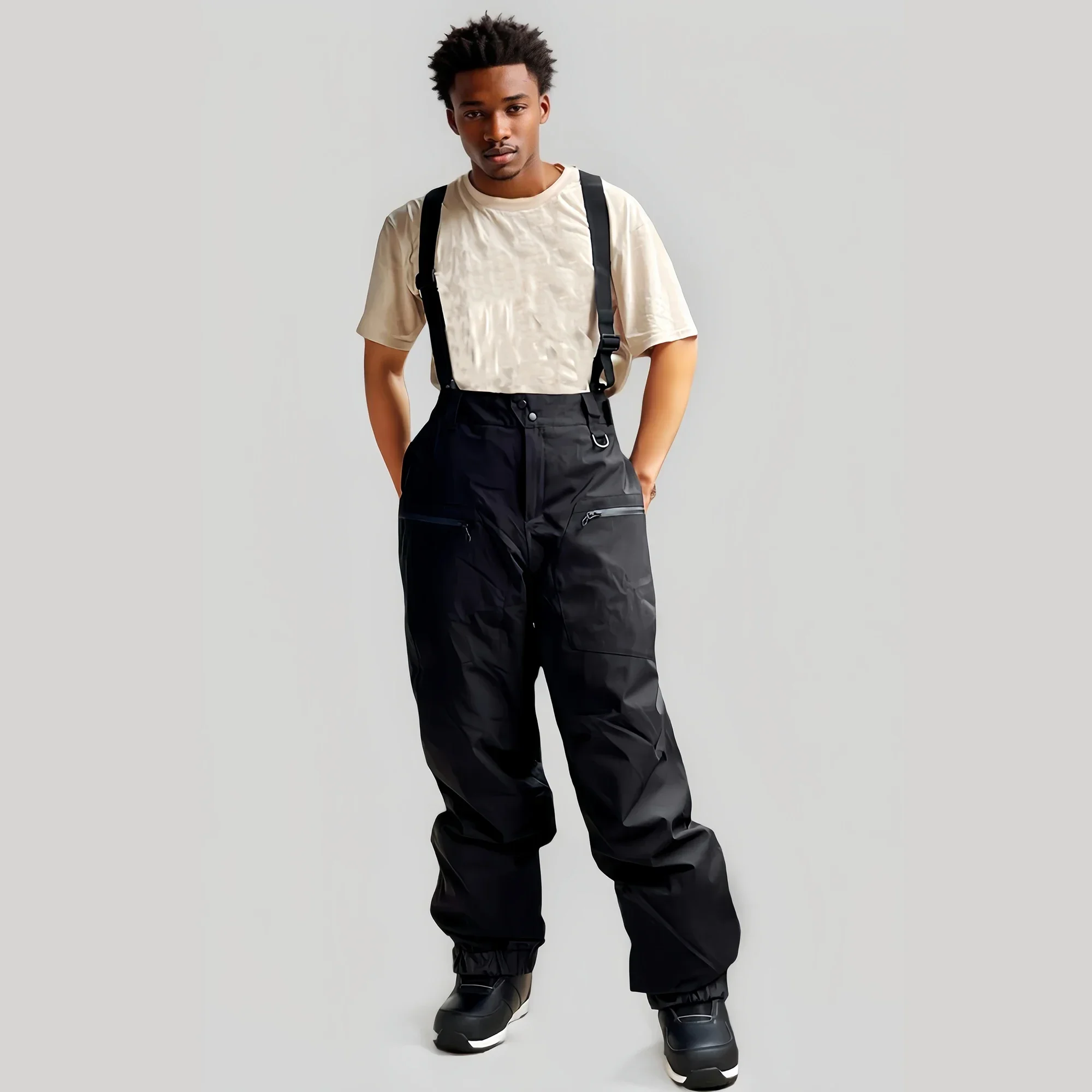 Ski Hosen Outdoor Winter Verdickung Warme Skifahren Strap Overalls Neue Männer Frauen Lose Schnee Wasserdicht Winddicht Snowboard Hosen – Detail 22