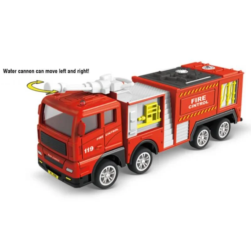 シミュレーション消防車プルバックおもちゃ消防伸縮はしごトラック慣性車消防救助水槽車モデル子供誕生日プレゼント