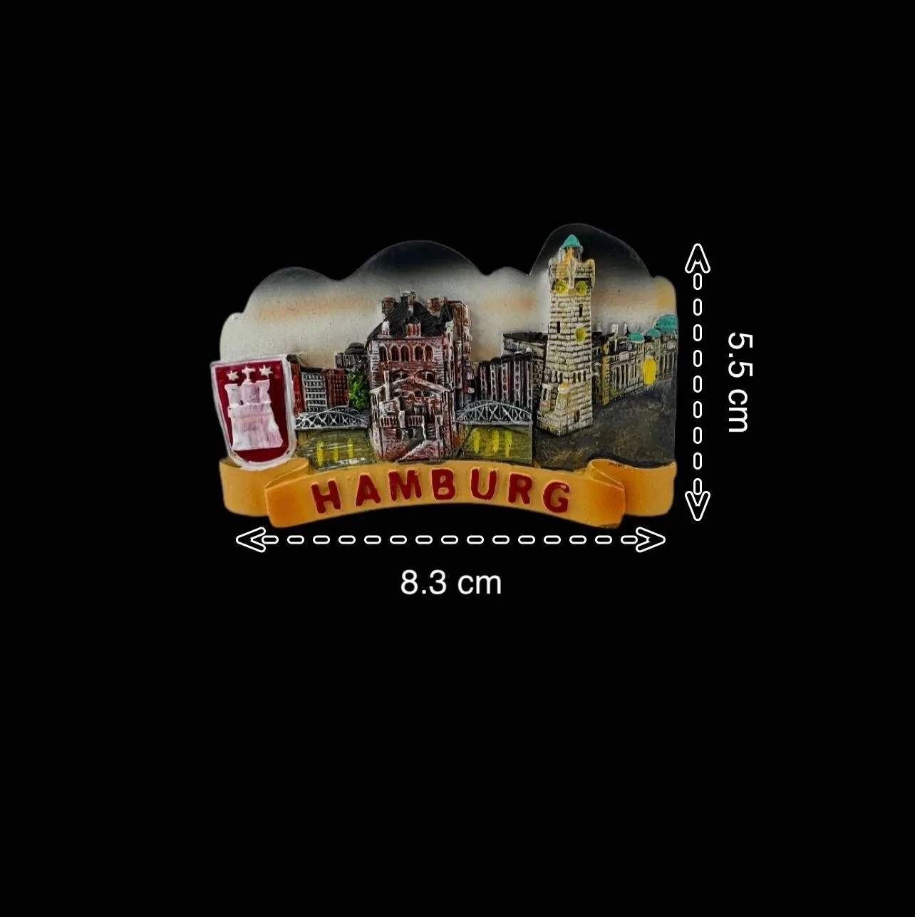 

Hamburg, Germany night view creative refrigerator sticker travel souvenirs gift crafts