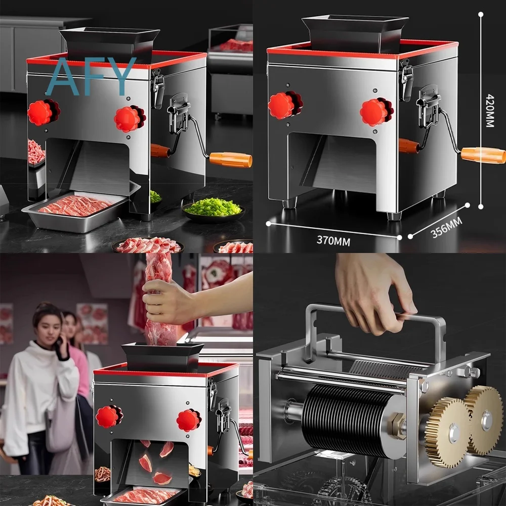 Commercial Meat Slicer for Electric Dicing Cutting Shredding Grinder Fully Automatic Small Food Processor for Kitchen Butcher