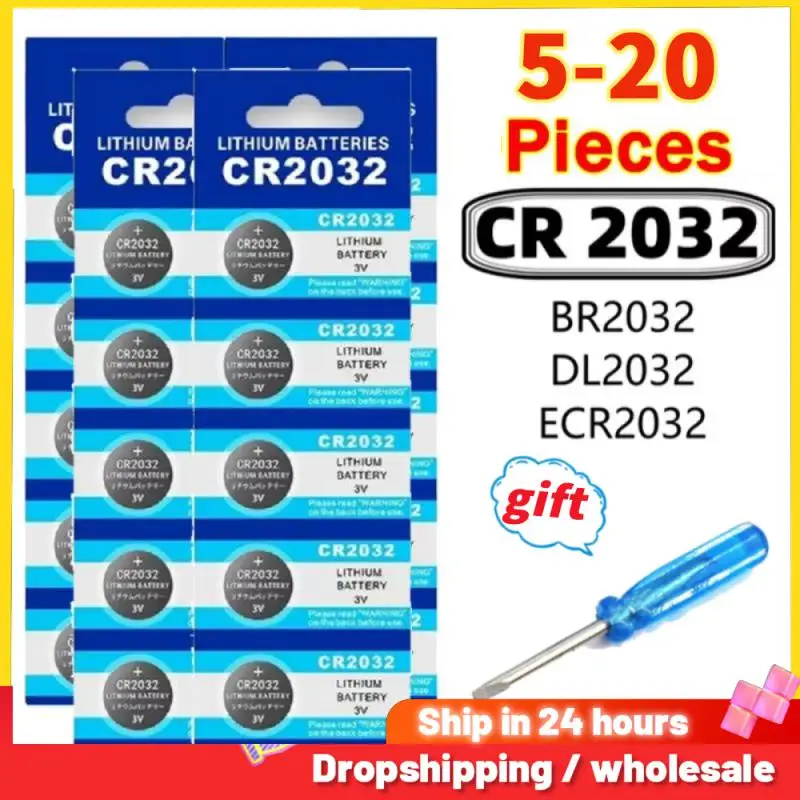 5-20PCS CR2032 CR 2032 Button Battery 3V Lithium Battery For Watch Toy Calculator Car Remote Control Button Coin Cell