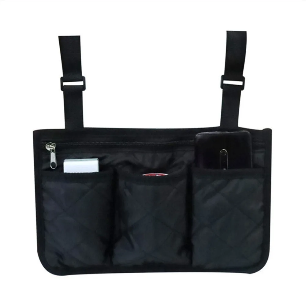 Multi-pocket Wheelchair Hanging Bag Large Capacity Waterproof Arm Rest Pouch Multifunctional Seat Armrest Side Storage Bag