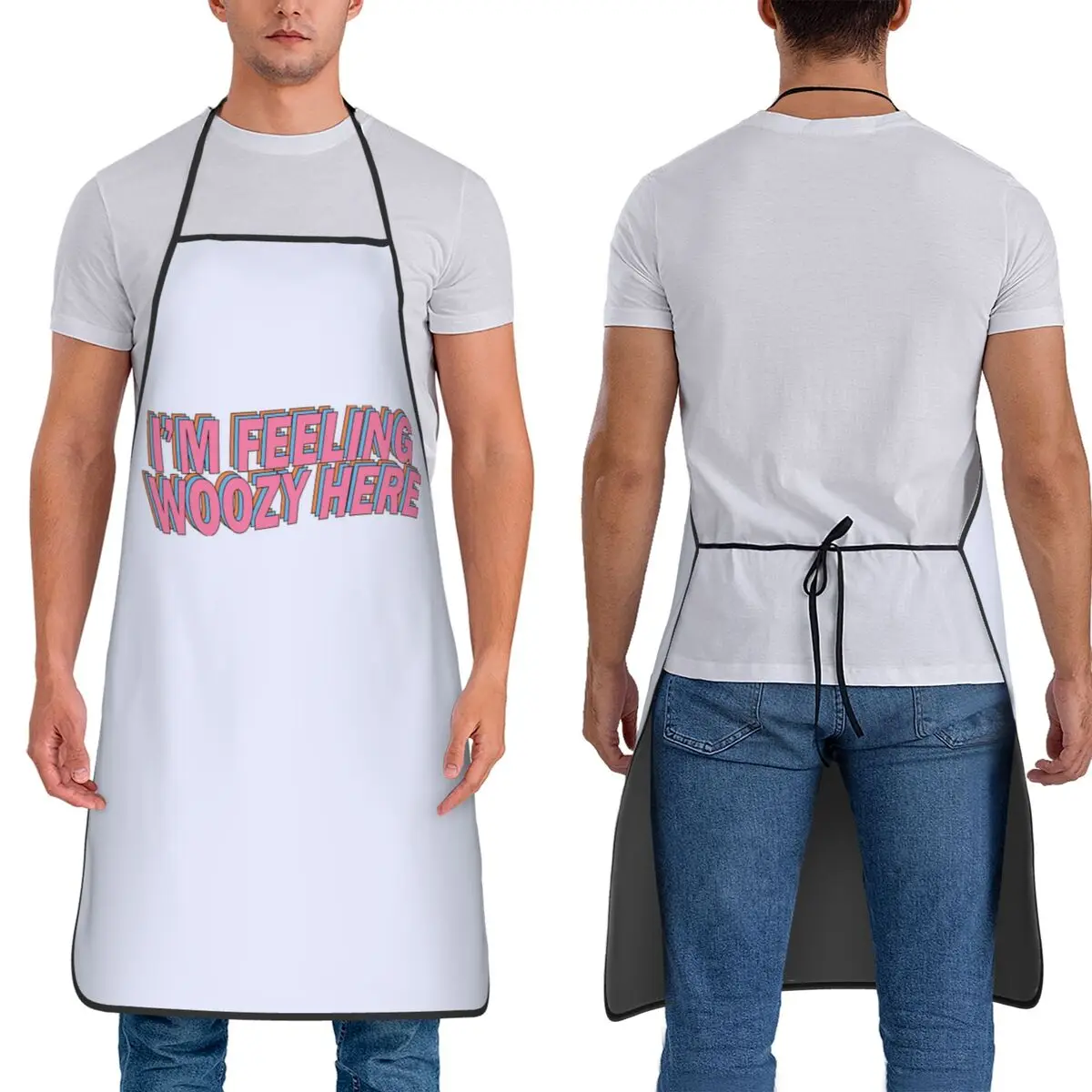 I'm Feeling Woozy Here Apron Chef Cuisine Tablier Sleeveless Bib Kitchen Cleaning Pinafore for Women Men Painting
