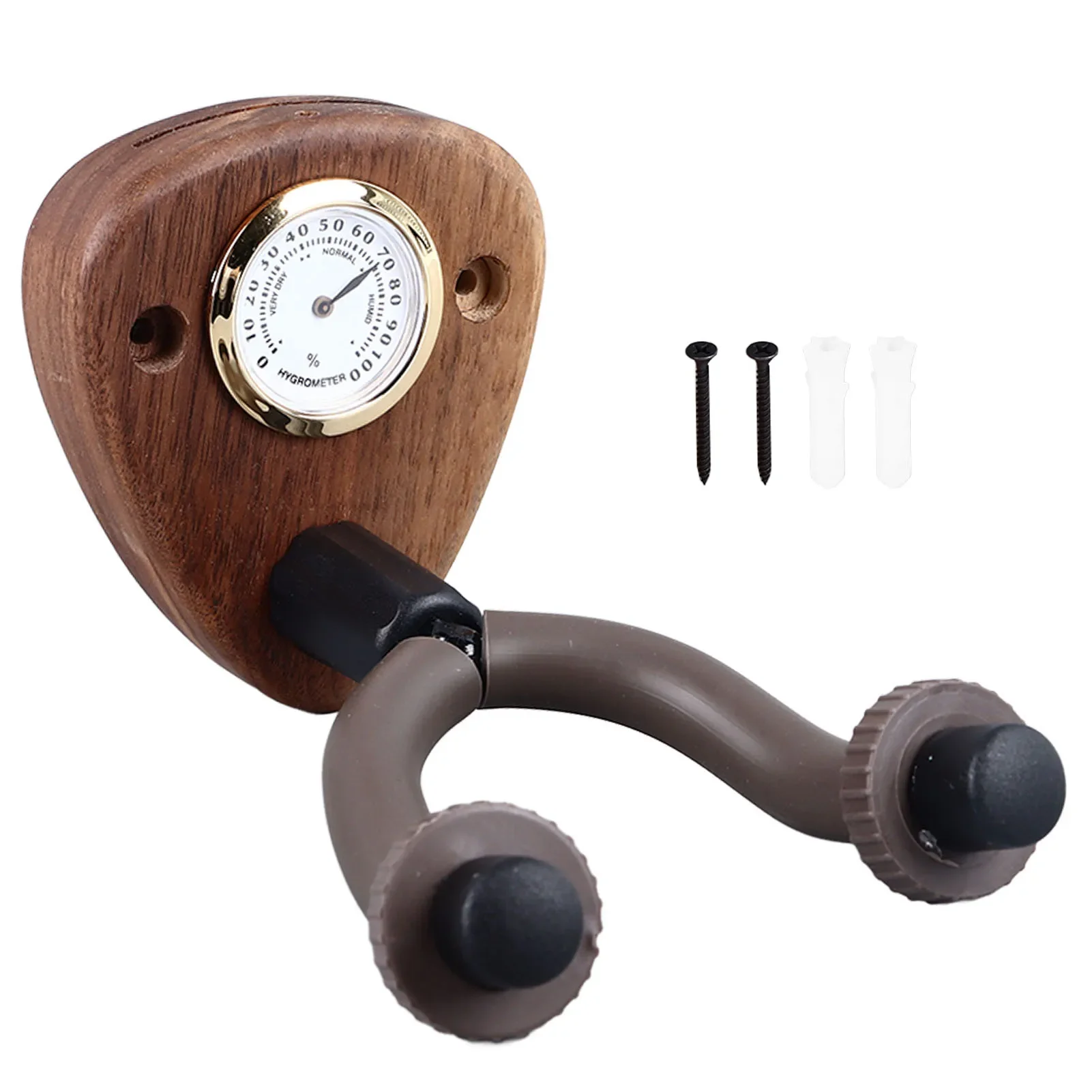 

Wall Mounted Guitar Hanger With Hygrometer Wood Anti Slip Multifunctional Guitar Hook For Violin Mandolin Bass