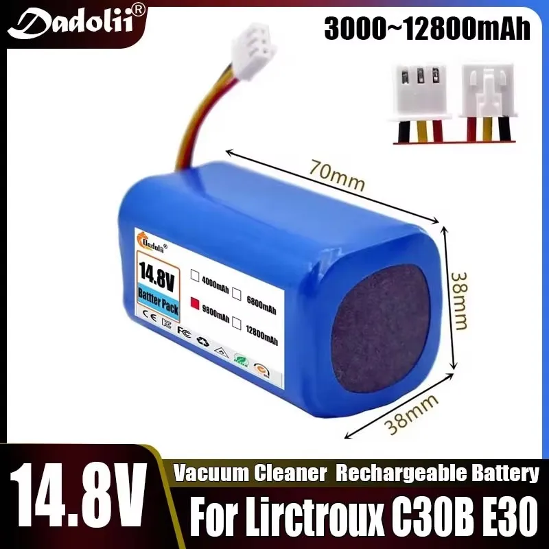 14.4V 12800mAh 18650 li-ion battery For LIECTROUX C30B XR500 E30 For PROSCENIC 800T 830P 820P 820T 820S Robot Vacuum Cleaner