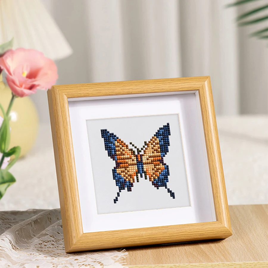 9 pieces, butterfly animal DIY mini diamond painting set, suitable for desktop decoration and casual creation