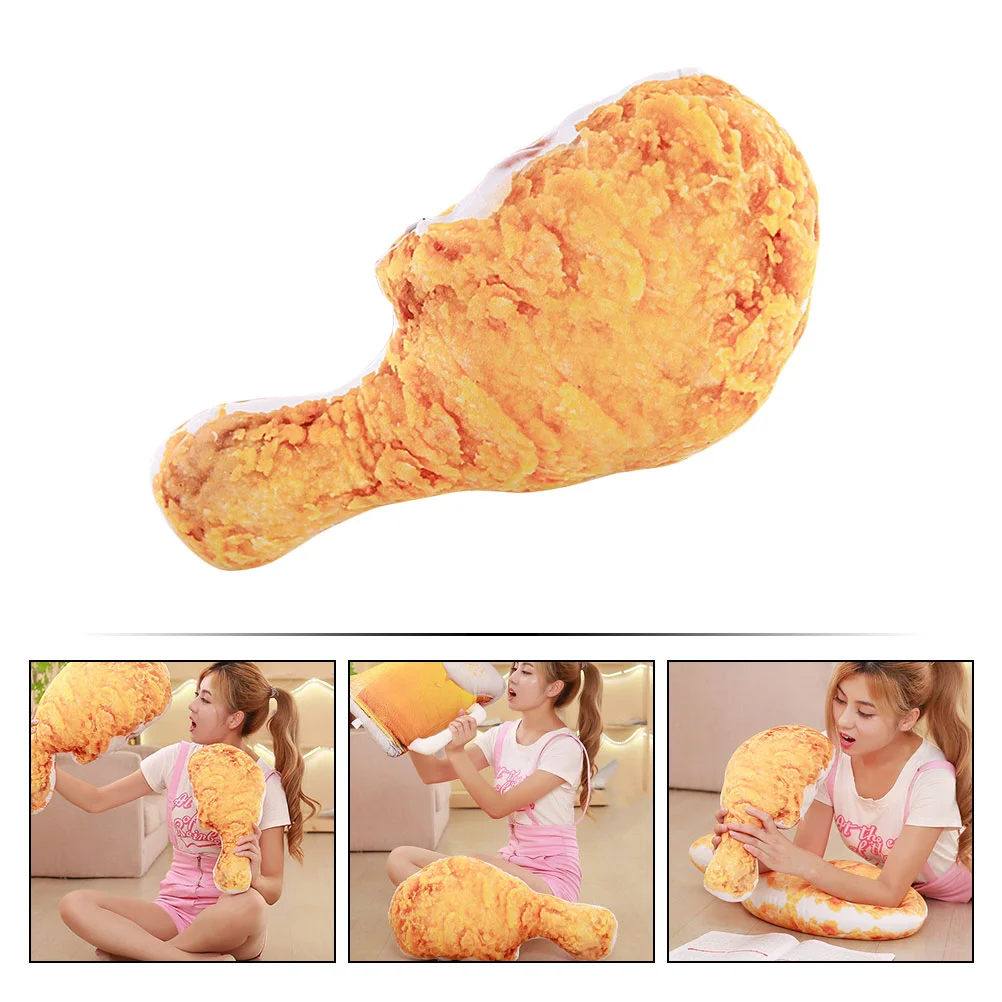 Fried Chicken Leg Pillow Stuffed Food Pillows Thigh Lumbar Back Cushions Sofa Ornament Throw for Couch