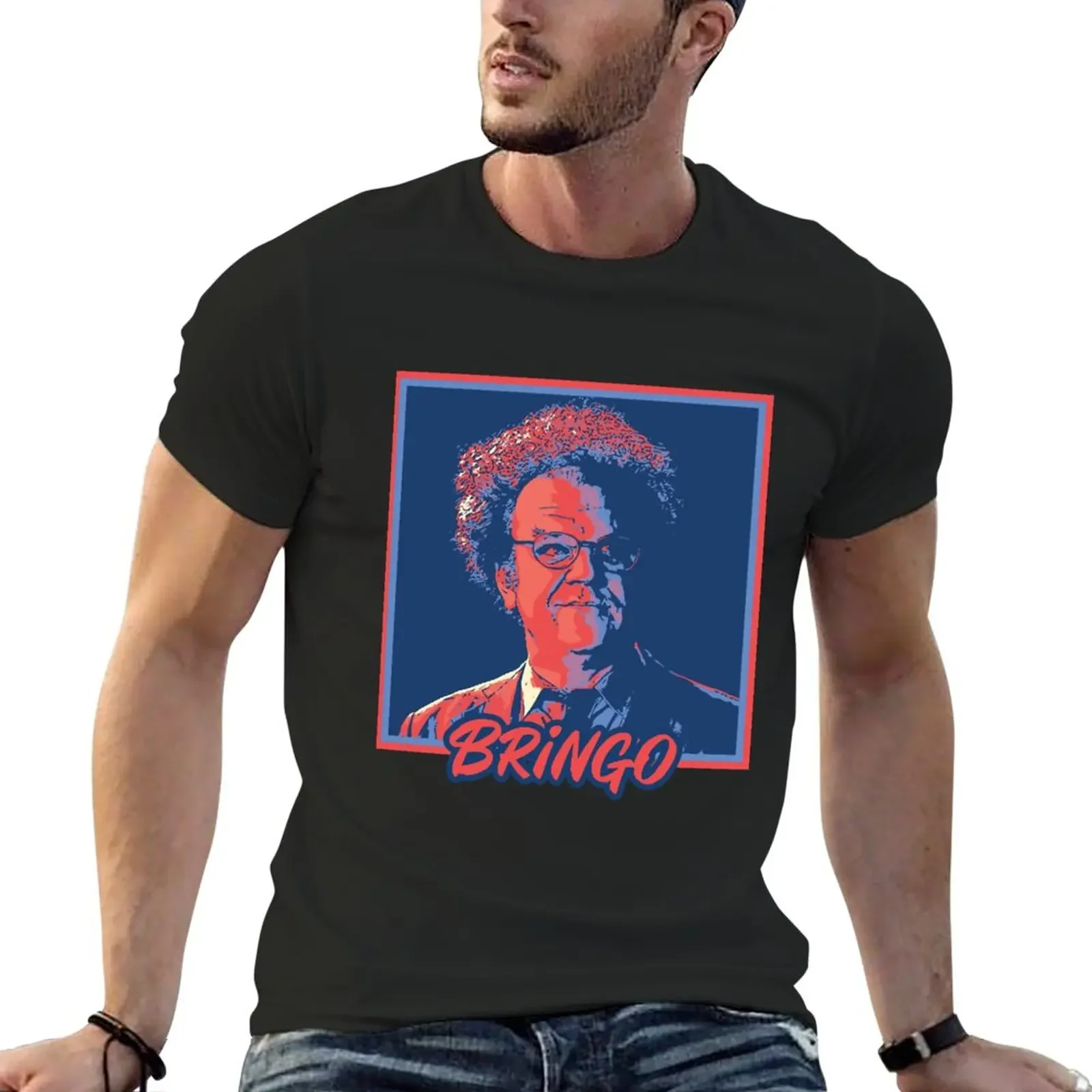 Mens Womens Light Blue Bringo Dr Steve Brule Funny Fans T-Shirt blacks customs anime Men's cotton t-shirt