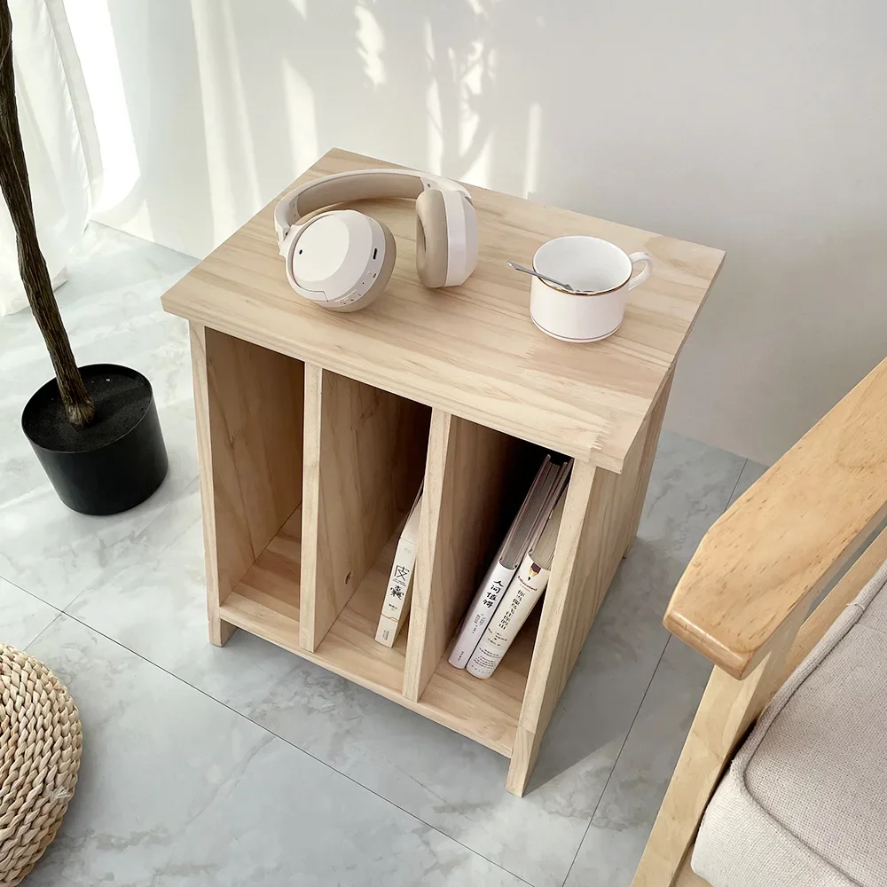 Table All Solid Wood Simple Modern Bedroom Nordic Log Storage Storage Small Household Economic Bedside Cabinet