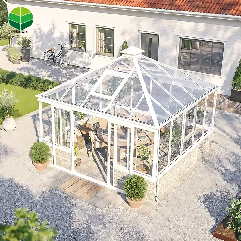 Complete Kit for Sunroom Glass House Outdoor Glass Conservatory House with Steel Roof Extendable for China Manufacturer