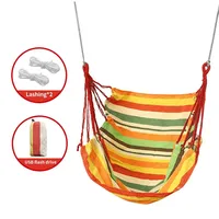 Portable Hanging Hammock Chair Travel Indoor Outdoor Camping Swing Chair Thick Canvas Bed Hammocks 200KG Load Bearing Rope Swing